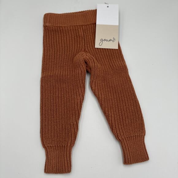 Goumi Kids Knit Jogger Pants Size 3-6 Months 100% Organic Cotton Sienna Baby NEW - Picture 3 of 7